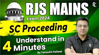 Let understand the SC proceeding about RJS Mains exam in 4 minutes [upl. by Adnilym]