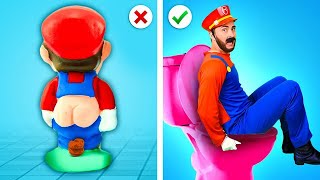 Super Mario Toilet Hacks amp Gadgets 🚽🍄 Funny Moments by Whimsy Joy [upl. by Aisor]