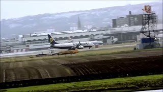 Storm Landings At Glasgow Airport [upl. by Annahoj]