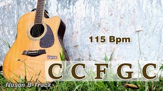 Happy Acoustic Guitar Backing Track in C Major  Pop 115 Bpm [upl. by Sloatman]