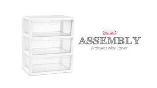 Sterilite Wide 3Drawer Tower Assembly [upl. by Anniala]