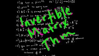 MOST IMPORTANT LINEAR ALGEBRA VIDEO  Invertible Matrix Theorem ON ROIDS Passing Linear Algebra [upl. by Susette561]