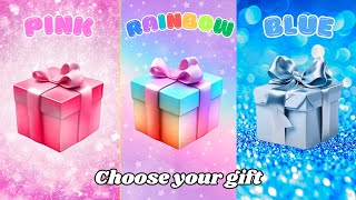 Choose your gift  Pink Vs Gold Vs Rainbow gift box challenge chooseyourgift gift challenge [upl. by Llehsram]