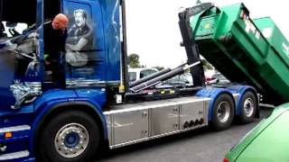 Scania R500 Mickes Åkeri New truck Loading and drives off [upl. by Atirres]