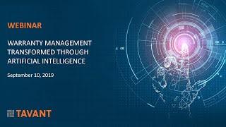 Webinar  Warranty Management Transformed Through Artificial Intelligence [upl. by Rickey]