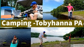 Tent Camping at Tobyhanna State Park Poconos PA 🛶⛺🤠🐕 [upl. by Notslar296]