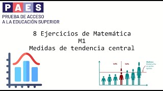 8 Ejercicios de medidas de tendencia central que podrán salir en la PAES M1 Admisión 2025maths [upl. by Kaasi285]