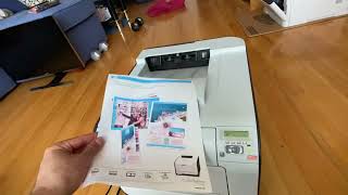 HP Color Work Group LaserJet CP2025 Printer  Tested  With Refillable Toner 1 [upl. by Aleyak]