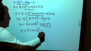 Completing the square when leading coefficient is not 1 nor 1 [upl. by Eamaj]