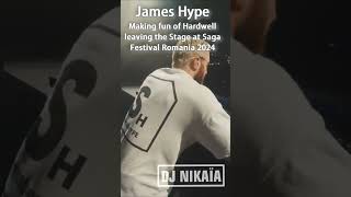 202408 James Hype making fun of Hardwell leaving the stage at Saga Festival Romania 20240705 [upl. by Nerak632]