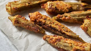 Crispy Roasted Okra Recipe [upl. by Aluor]