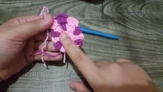 Belajar Crochet Teknik tukar 2 warna untuk kait kopiah [upl. by Wasson]