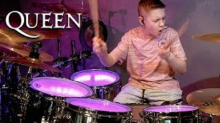 Fat Bottomed Girls  QUEEN Drum Cover age 11 [upl. by Verneuil]