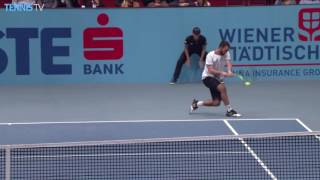 Troicki Rifles Backhand Hot Shot Past Thiem Vienna 2016 [upl. by Fabyola]