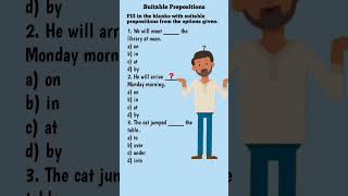 PrepositionPrepositions in English GrammarPrepostion Quiz viralshort [upl. by Tiffi]