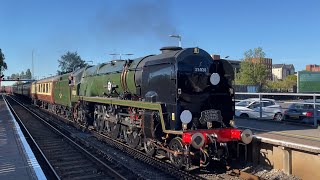 35028 Clan Line hauling “The End of Southern Steam” Railtour through Poole [upl. by Fontana745]