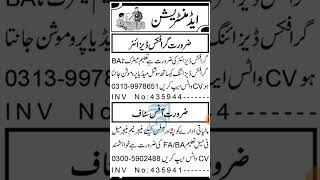 New Jobs 2024 in Pakistan today  Government Jobs 2024 Today New Jobs in Pakistan 2024govt jobs [upl. by Yedok]