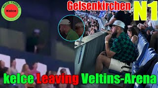 Travis Kelce leaves the VIP area at VeltinsArena to pick up girlfriend Taylor Swift at N1 Eras Tour [upl. by Ilahtan]