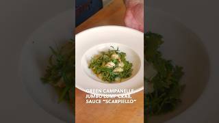 🦀🌿GREEN CAMPANELLE JUMBO LUMP CRAB SAUCE quotSCARPIELLOquot 🌿🦀 pasta italianfood crab asmr cooking [upl. by Atiuqat]