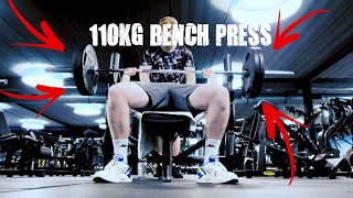 110KG BENCHPRESS💪🥵Groeiemorgen 2 [upl. by Doyle]