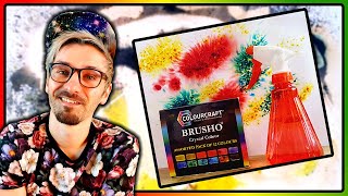 How To Use Brusho Crystal Colours  Brusho Painting Techniques [upl. by Arrais790]