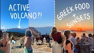 GREEK ISLAND HOPPING SANTORINI DAY 3🌋🇬🇷volcano hike  DELISH greek foodeuro summer day 3542 [upl. by Marillin]