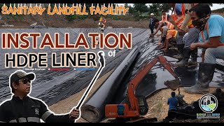 HDPE Liner Installation at Sanitary Landfill Facility  Mati City [upl. by Jegger889]