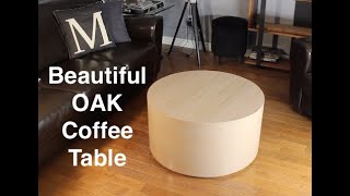 Designer Oak Coffee Table  Solid round coffee table build [upl. by Savior]