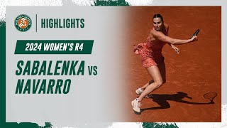 Sabalenka vs Navarro Round 4 Highlights  RolandGarros 2024 [upl. by Limbert]