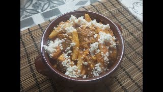 معكرونة من جزيرة كريت اليونان بقديد وجبنة ميزيثرةSkimmed Macaroni with Dried Lamb amp Mizithra Cheese [upl. by Rosdniw]