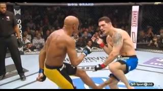 Silva vs Weidman 2 KO leg Injury [upl. by Enelloc]