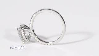 Side Halo Diamond Engagement Ring in 14k White Gold by Pompeii3 [upl. by Elise]