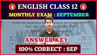 12th English Answer Key  English Class 12 Monthly Exam 2024 September Bihar Board  Education Baba [upl. by Nicolis987]