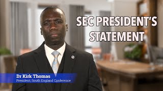 SEC President Pastor Kirk Thomas statement in response to Channel 4 news report [upl. by Jania]