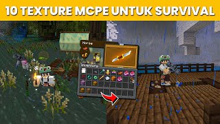 10 TEXTURE PACK MCPE KEREN UNTUK SURVIVAL MINECRAFT 120121 [upl. by Siddra]