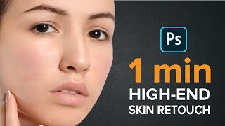 How to Clear Skin in Photoshop  HighEnd Skin Softening in 1 Minute or Less in Photoshop [upl. by Cristiona53]