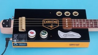 Cigar Box Gitarre Eigenbau Gitarre 4string guitar homemade guitar homemade pickup [upl. by Yelnikcm627]