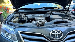 Alternator replacement on a 20102012 Toyota Camry 25L elchanojose [upl. by Novi]