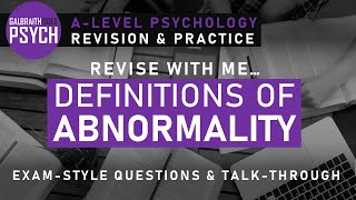 Definitions of Abnormality  Exam Questions amp Revision  ALevel  AQA Psychology [upl. by Tipton]