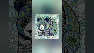 coloring a quick picture of the beautiful panda mandala symphonyshortvideoshortsartpanda [upl. by Pincince]