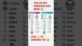 TOP 20 DES PRÉNOMS DES BÉBÉ 😱foryou pourtoi astrology [upl. by Ardnohsed]