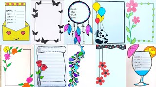 10 Beautiful Project Border Designs  Project Assignment Note Book Decoration Ideas Border Design [upl. by Modern]