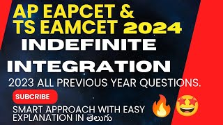 INDEFINITE INTEGRATION EAMCET2023 ALL QUESTIONS  AP EAPCET AND TS EAMCET 2024 [upl. by Kacie]