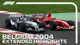 Kimis Incredible Win amp Schumachers 7th Title  Extended Race Highlights  2004 Belgian Grand Prix [upl. by Beaumont773]