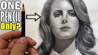 ONE PENCIL PORTRAIT Realistic Drawing Tutorial using Just Black Colored Pencil [upl. by Mccully]