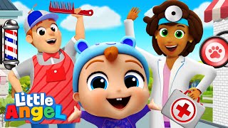 My Neighborhood Song Community Workers  Little Angel Kids Songs amp Nursery Rhymes [upl. by Einapets]