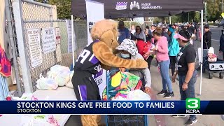 The Stockton Kings held a community food distribution at McKinley Elementary School [upl. by Oslec607]