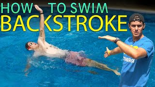 How To Swim Backstroke For Beginners  Easy 3 Steps Technique [upl. by Esihcoc995]