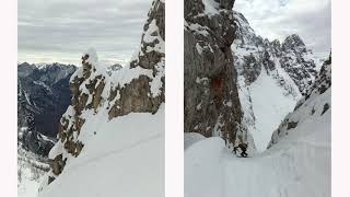 Water skiing  Mojzes couloir ski mountaineering [upl. by Hakkeber38]