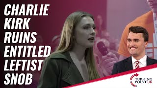 Charlie Kirk Ruins Entitled Leftist Snob [upl. by Rebmik]